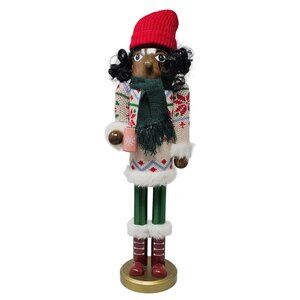 Ethnic Holiday Hot Cocoa Lady 16" Christmas Nutcracker